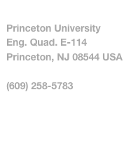 Joe Vocaturo
Princeton University
Eng. Quad. E-114
Princeton, NJ 08544 USA

(609) 258-5783
vocaturo@princeton.edu

